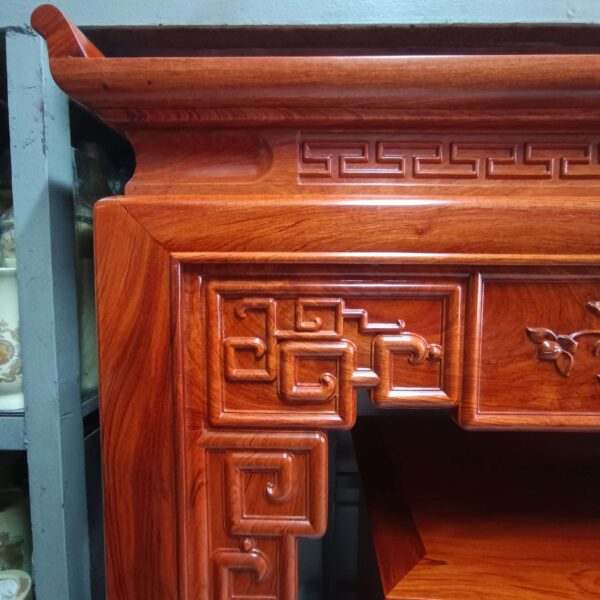 Bộ bàn thờ chân + tủ cỗ gỗ Hương đá phun Pu bóng